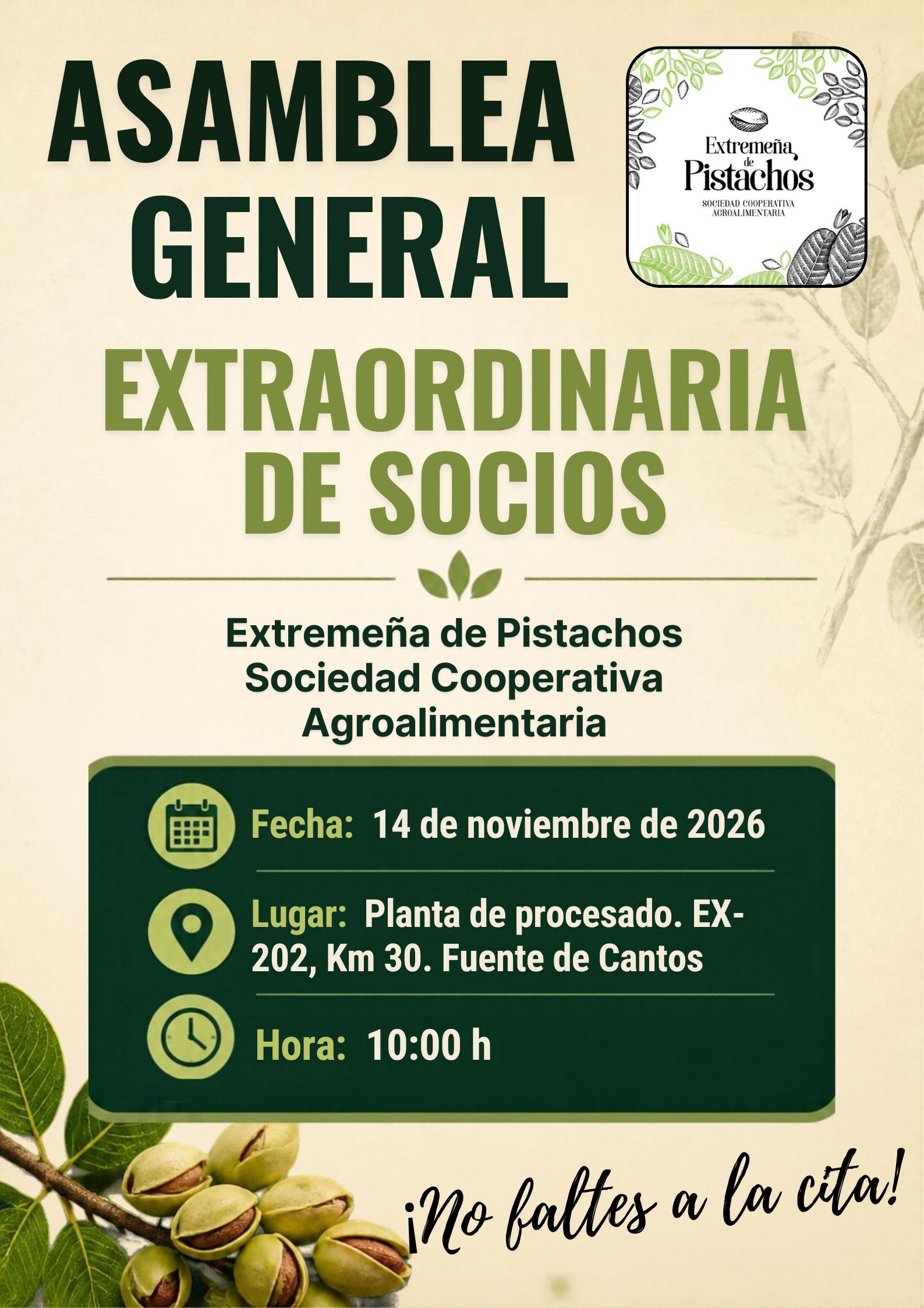 El 14 de noviembre, nos vemos en la Asamblea. ¡No faltes a la cita!